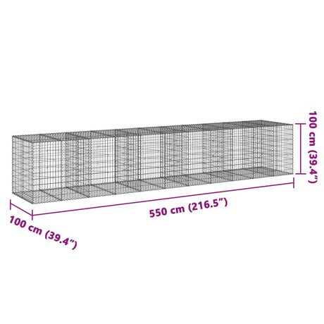 Schanskorf 550x100x100 cm gegalvaniseerd ijzer zilverkleurig - AllerleiShop