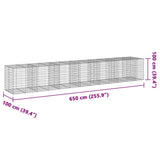 Schanskorf 650x100x100 cm gegalvaniseerd ijzer zilverkleurig - AllerleiShop