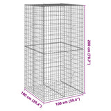 Schanskorf 100x100x200 cm gegalvaniseerd ijzer zilverkleurig - AllerleiShop