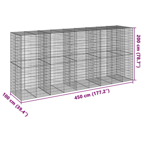 Schanskorf 450x100x200 cm gegalvaniseerd ijzer zilverkleurig - AllerleiShop