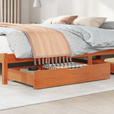 Bedlades 2 st 95x55x16 massief grenenhout wasbruin - AllerleiShop