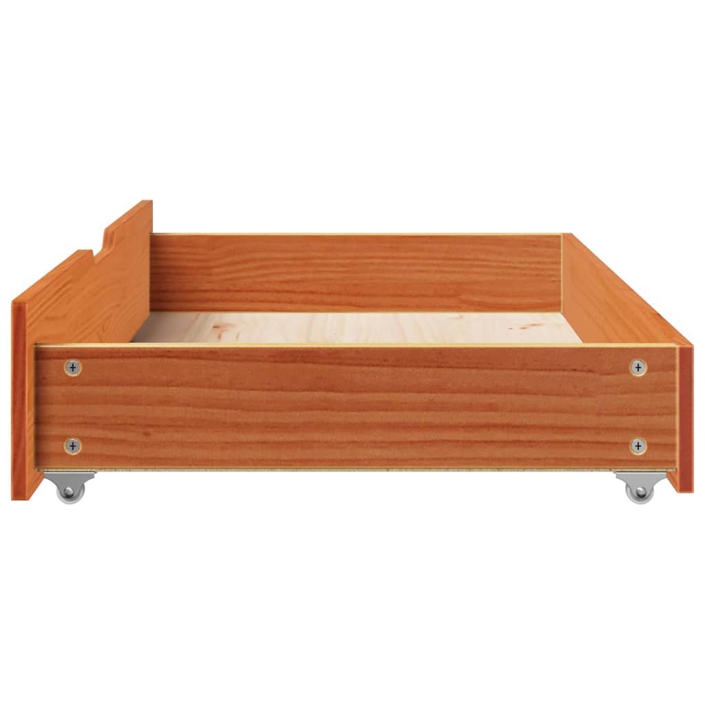 Bedlades 2 st 95x55x16 massief grenenhout wasbruin - AllerleiShop