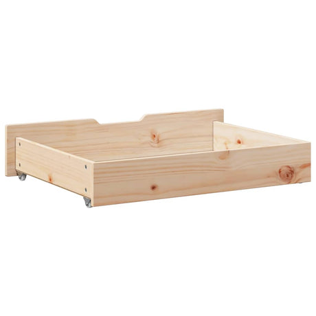 Bedlades 2 st met wieltjes 80x55x16 cm massief grenenhout - AllerleiShop