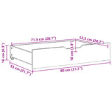 Bedlades 2 st 80x55x16 massief grenenhout wasbruin - AllerleiShop