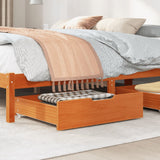 Bedlades 2 st 75x55x16 massief grenenhout wasbruin - AllerleiShop