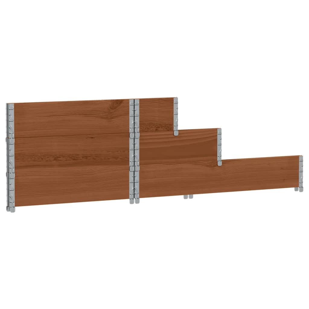 Verhoogde plantenbak 3-laags 120x80 cm massief grenenhout bruin - AllerleiShop