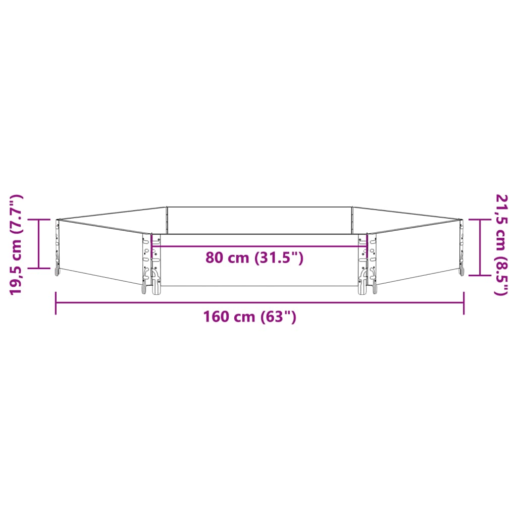 Verhoogde plantenbak zeshoekig 160x160 cm massief grenenhout - AllerleiShop