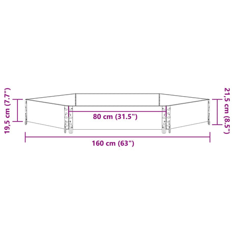 Verhoogde plantenbak zeshoekig 160x160 cm massief grenenhout - AllerleiShop