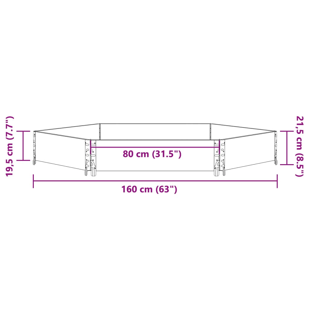 Verhoogde plantenbak zeshoekig 160x160 cm grenenhout zwart - AllerleiShop