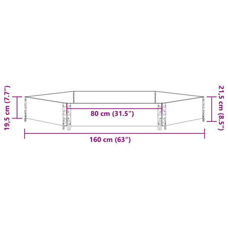 Verhoogde plantenbak zeshoekig 160x160 cm grenenhout zwart - AllerleiShop