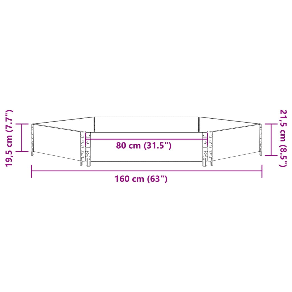 Verhoogde plantenbak zeshoekig 160x160 cm grenenhout grijs - AllerleiShop