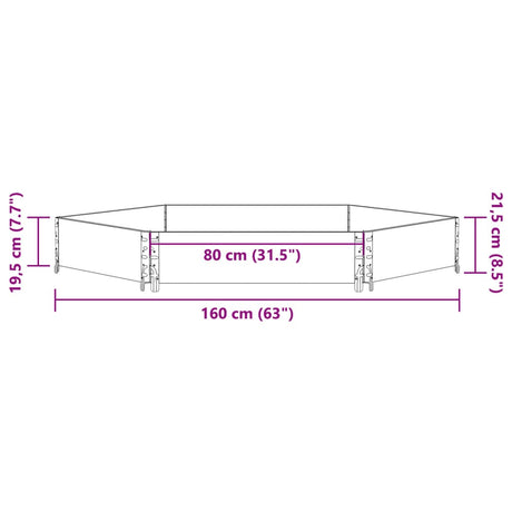 Verhoogde plantenbak zeshoekig 160x160 cm grenenhout grijs - AllerleiShop