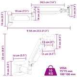 Monitor-muurbeugel 27 inch scherm gasveer 10 kg