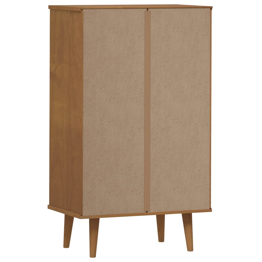 Schoenenkast MOLDE 59,5x35x103 cm massief grenenhout bruin - AllerleiShop