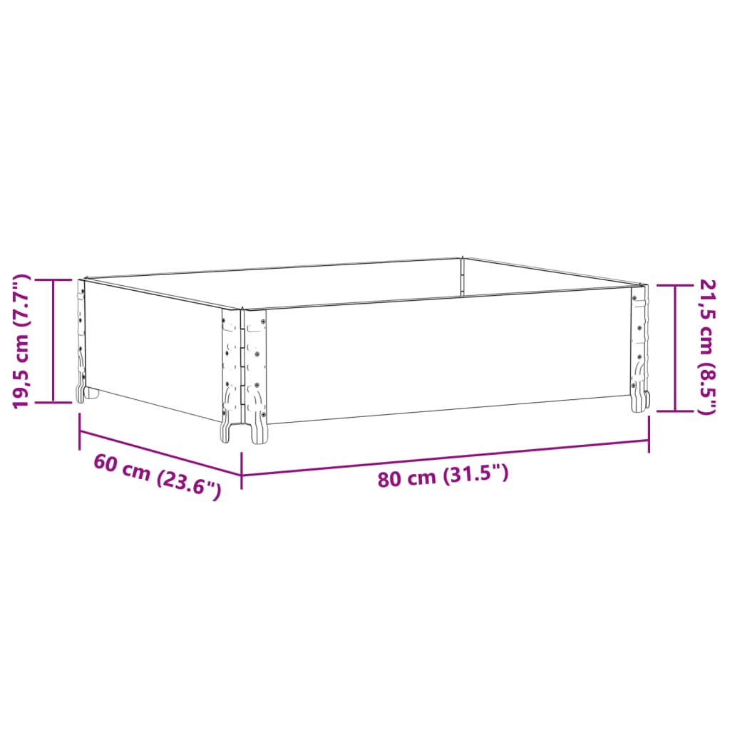 Plantenbak 80x60 cm massief grenenhout bruin - AllerleiShop