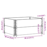 Plantenbak 80x60 cm massief grenenhout zwart - AllerleiShop