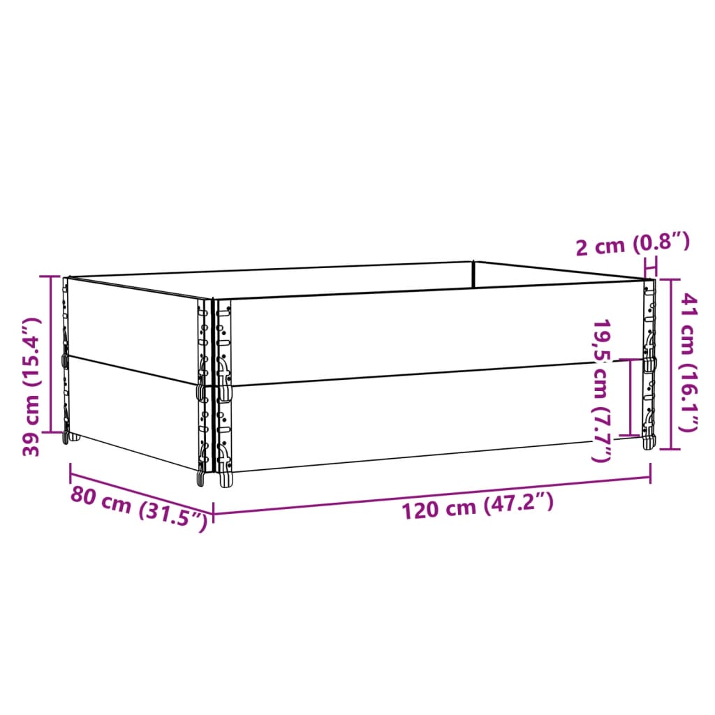 Plantenbak 120x80 cm massief grenenhout zwart - AllerleiShop