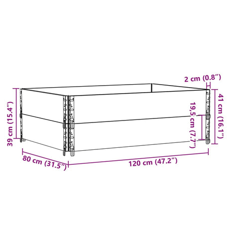 Plantenbak 120x80 cm massief grenenhout grijs - AllerleiShop