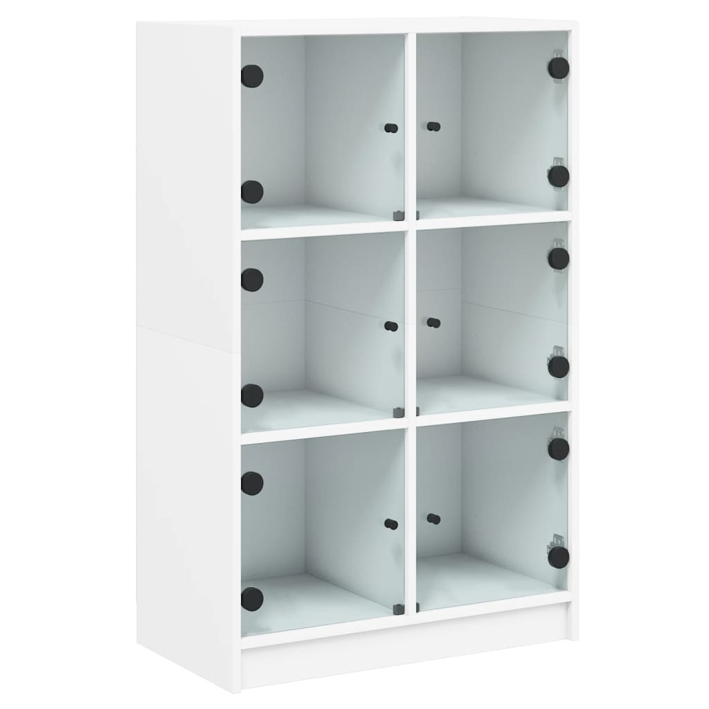 Hoge kast met deuren 68x37x109 cm bewerkt hout wit - AllerleiShop