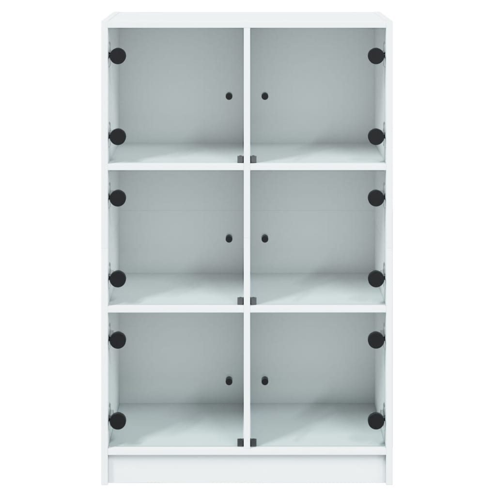 Hoge kast met deuren 68x37x109 cm bewerkt hout wit - AllerleiShop