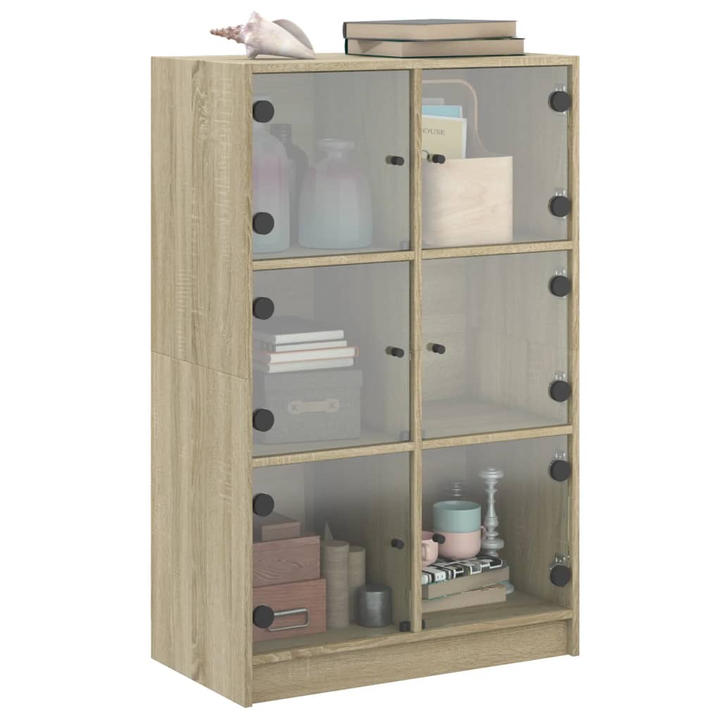 Hoge kast met deuren 68x37x109 cm bewerkt hout sonoma eiken - AllerleiShop