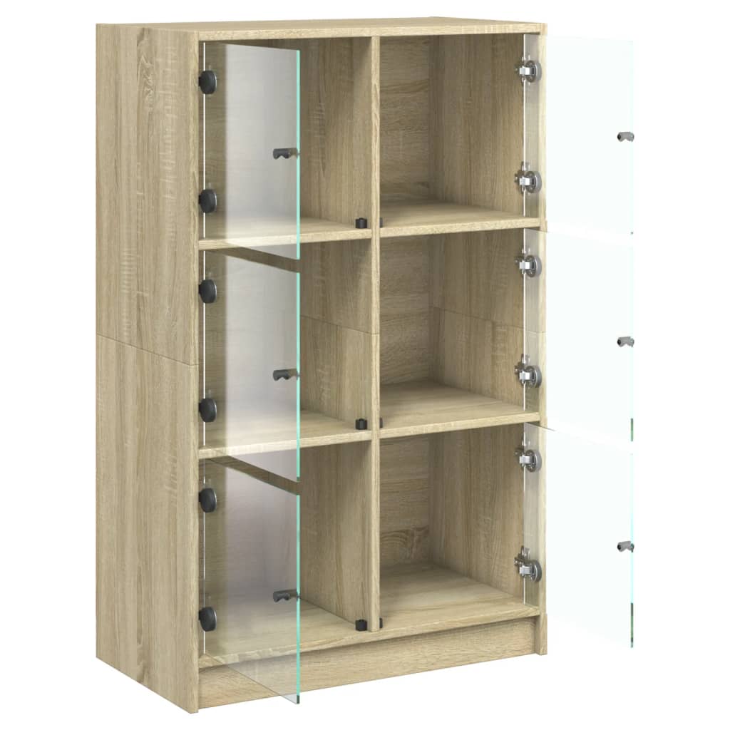 Hoge kast met deuren 68x37x109 cm bewerkt hout sonoma eiken - AllerleiShop