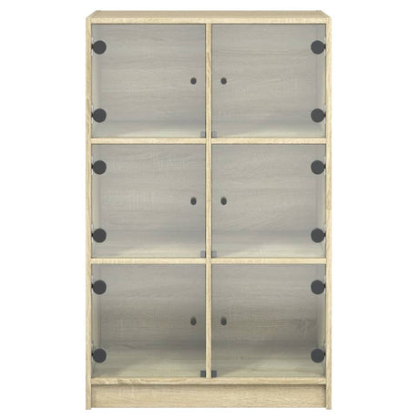 Hoge kast met deuren 68x37x109 cm bewerkt hout sonoma eiken - AllerleiShop