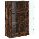 Hoge kast met deuren 68x37x109 cm bewerkt hout gerookt eiken - AllerleiShop