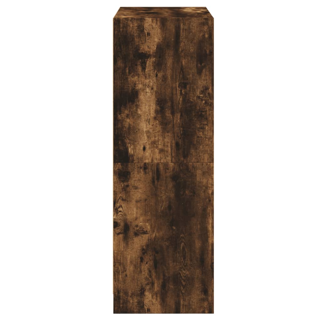 Hoge kast met deuren 68x37x109 cm bewerkt hout gerookt eiken - AllerleiShop