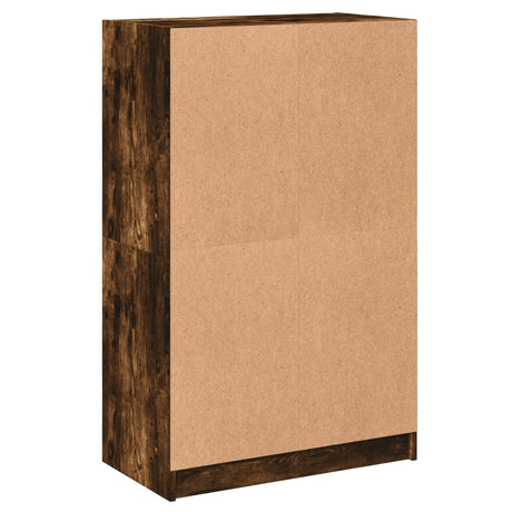 Hoge kast met deuren 68x37x109 cm bewerkt hout gerookt eiken - AllerleiShop