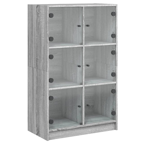 Hoge kast met deuren 68x37x109 cm bewerkt hout grijs sonoma - AllerleiShop