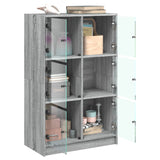 Hoge kast met deuren 68x37x109 cm bewerkt hout grijs sonoma - AllerleiShop