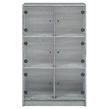 Hoge kast met deuren 68x37x109 cm bewerkt hout grijs sonoma - AllerleiShop