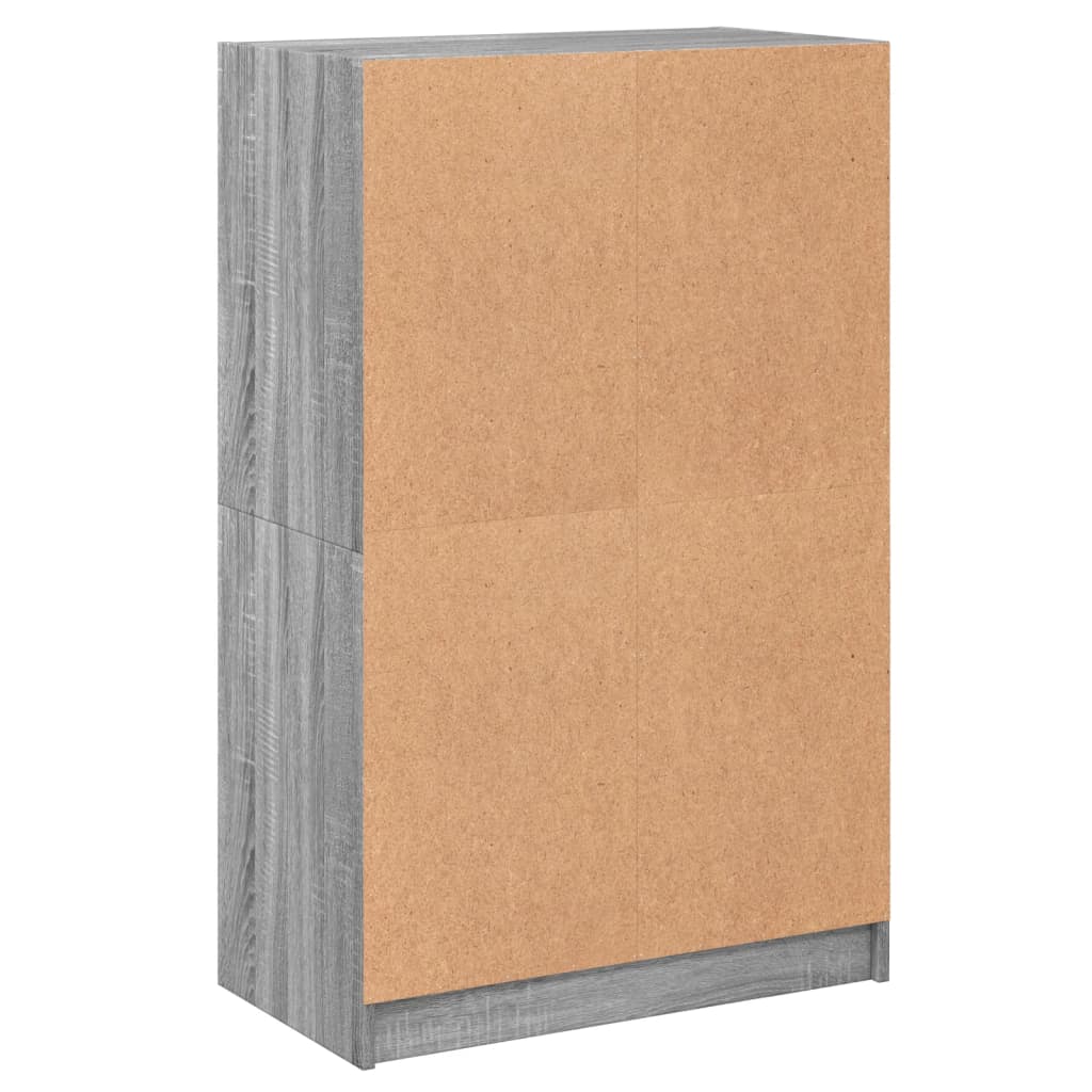 Hoge kast met deuren 68x37x109 cm bewerkt hout grijs sonoma - AllerleiShop