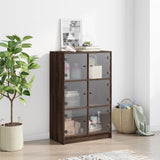 Hoge kast met deuren 68x37x109 cm bewerkt hout bruin eikenkleur - AllerleiShop