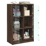 Hoge kast met deuren 68x37x109 cm bewerkt hout bruin eikenkleur - AllerleiShop