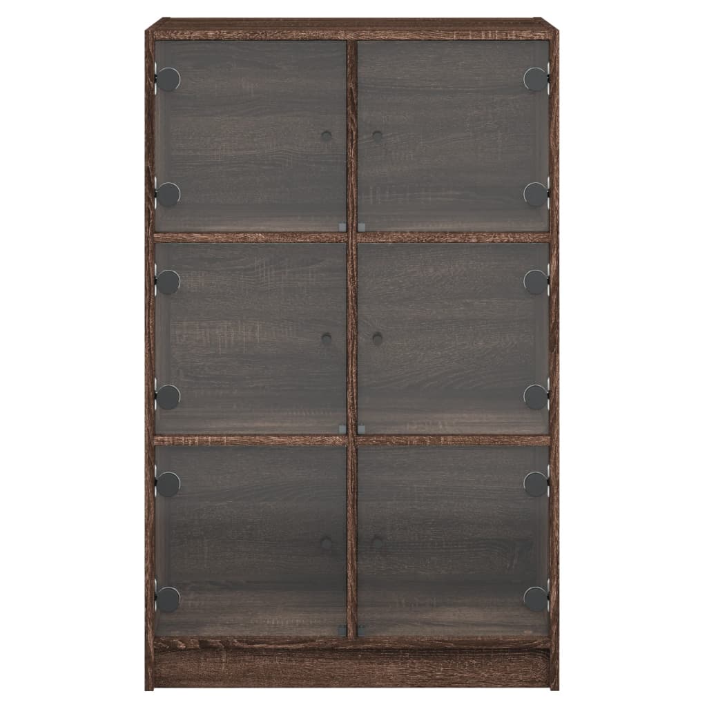 Hoge kast met deuren 68x37x109 cm bewerkt hout bruin eikenkleur - AllerleiShop