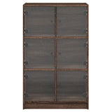 Hoge kast met deuren 68x37x109 cm bewerkt hout bruin eikenkleur - AllerleiShop