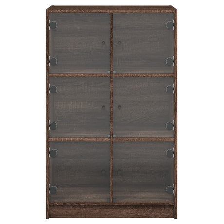 Hoge kast met deuren 68x37x109 cm bewerkt hout bruin eikenkleur - AllerleiShop