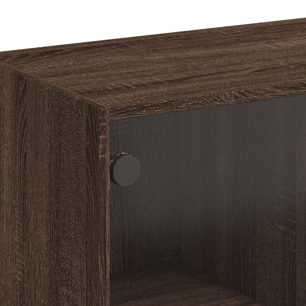 Hoge kast met deuren 68x37x109 cm bewerkt hout bruin eikenkleur - AllerleiShop