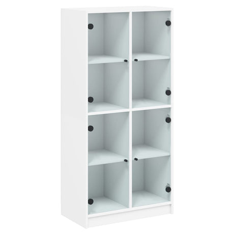 Hoge kast met deuren 68x37x142 cm bewerkt hout wit - AllerleiShop