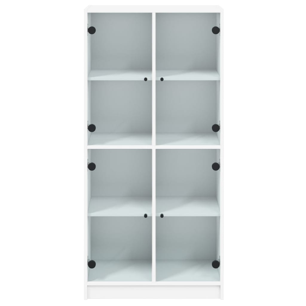 Hoge kast met deuren 68x37x142 cm bewerkt hout wit - AllerleiShop