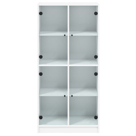 Hoge kast met deuren 68x37x142 cm bewerkt hout wit - AllerleiShop