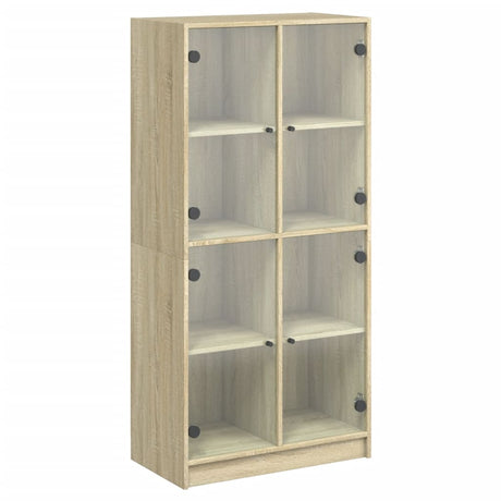 Hoge kast met deuren 68x37x142 cm bewerkt hout sonoma eiken - AllerleiShop