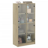 Hoge kast met deuren 68x37x142 cm bewerkt hout sonoma eiken - AllerleiShop