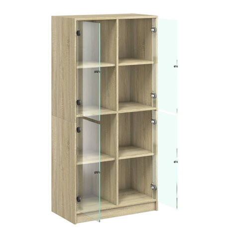 Hoge kast met deuren 68x37x142 cm bewerkt hout sonoma eiken - AllerleiShop