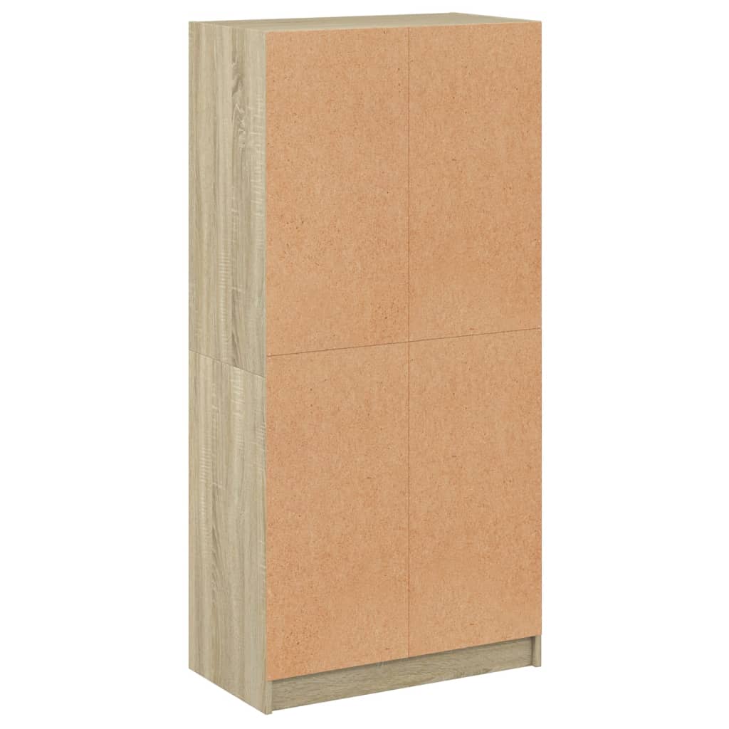 Hoge kast met deuren 68x37x142 cm bewerkt hout sonoma eiken - AllerleiShop