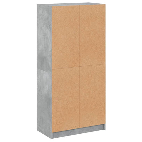 Hoge kast met deuren 68x37x142 cm bewerkt hout betongrijs - AllerleiShop