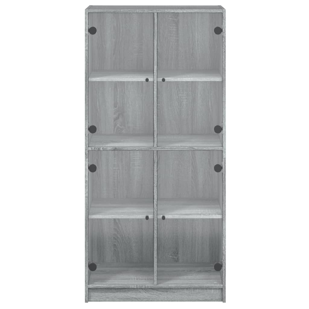 Hoge kast met deuren 68x37x142 cm bewerkt hout grijs sonoma - AllerleiShop