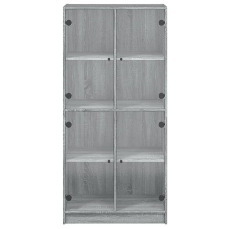 Hoge kast met deuren 68x37x142 cm bewerkt hout grijs sonoma - AllerleiShop